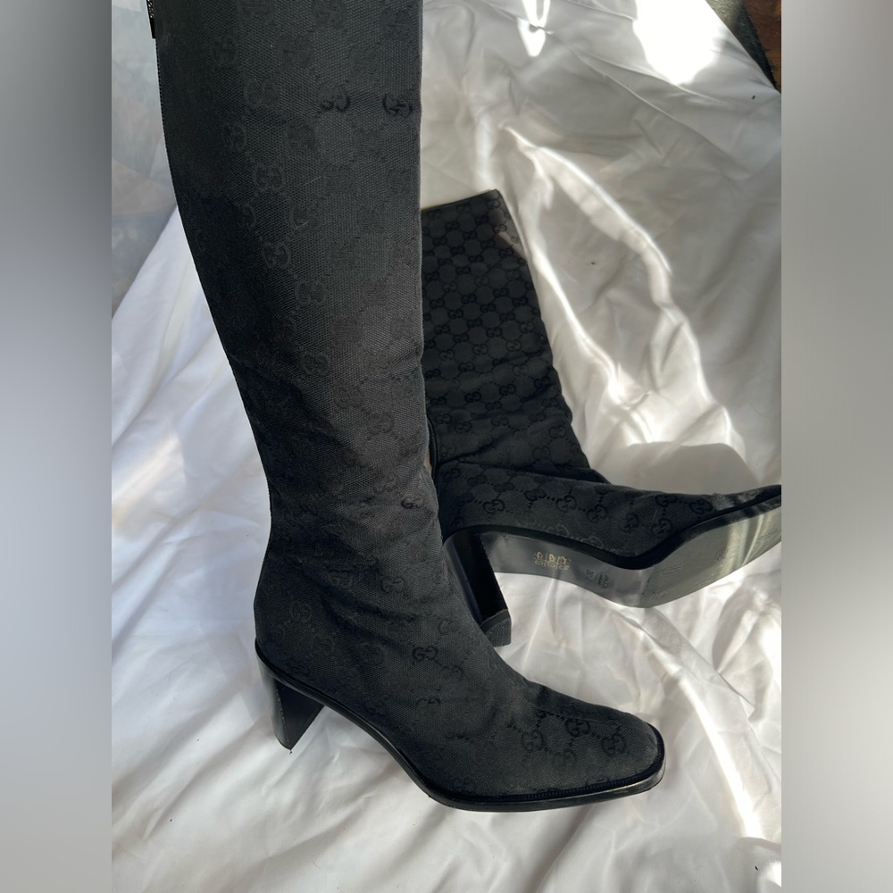 Vintage Gucci Monogram Tall Boots